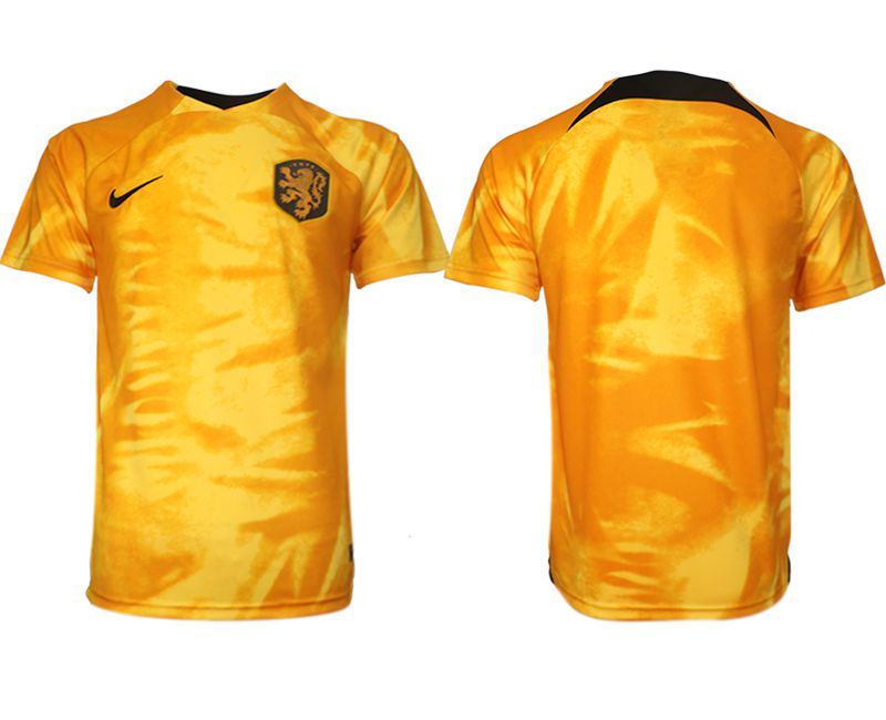 Men 2022 World Cup National Team Netherlands home aaa version yellow blank Soccer Jersey->portugal jersey->Soccer Country Jersey